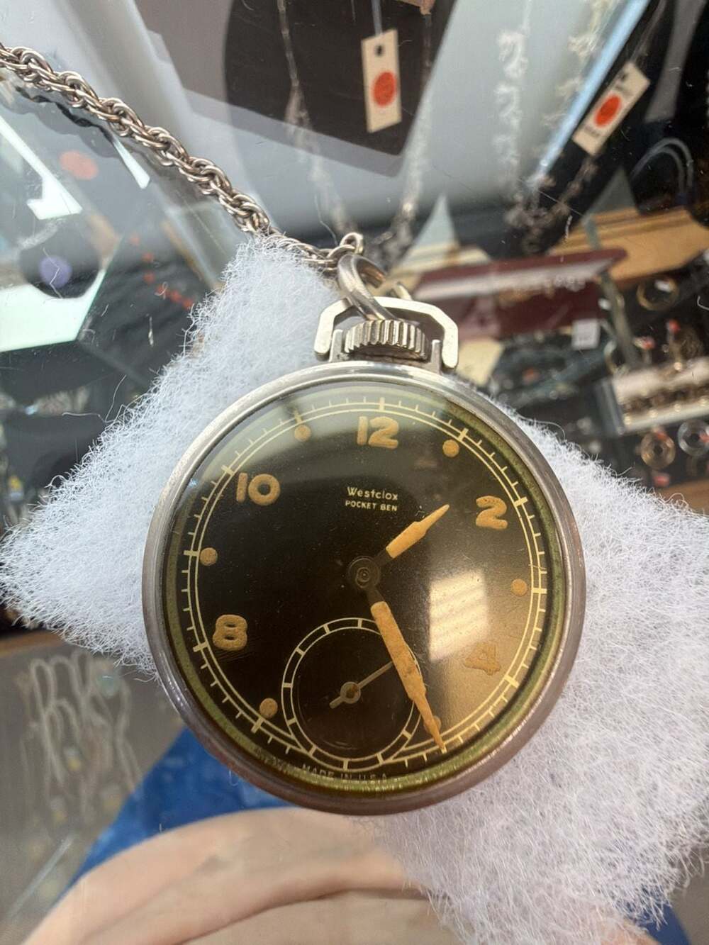 Vintage Westclox Pocket Ben Mechanical Pocket Watch with Black Dial